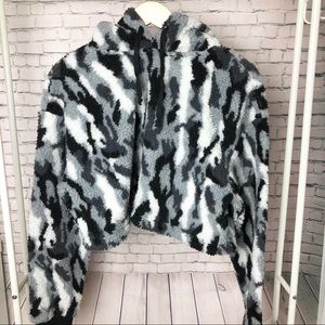 Sherpa Cammo Drawstring Sweatshirt